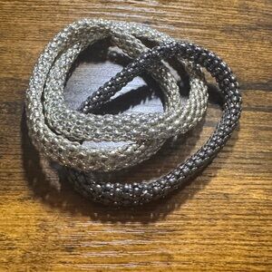 Chic Silver and Black Mesh Bracelet